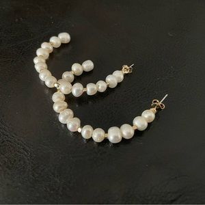 Pearl hoop earrings